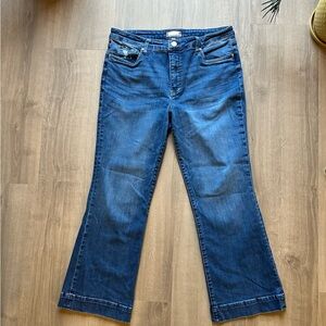 Kut from the Kloth High Rise Kelsey Ankle Flare Dark Blue Jeans - Size 14
